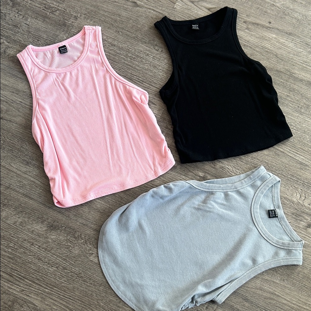 SHEIN Ribbed Tank Top Trio - Picture 5 of 8